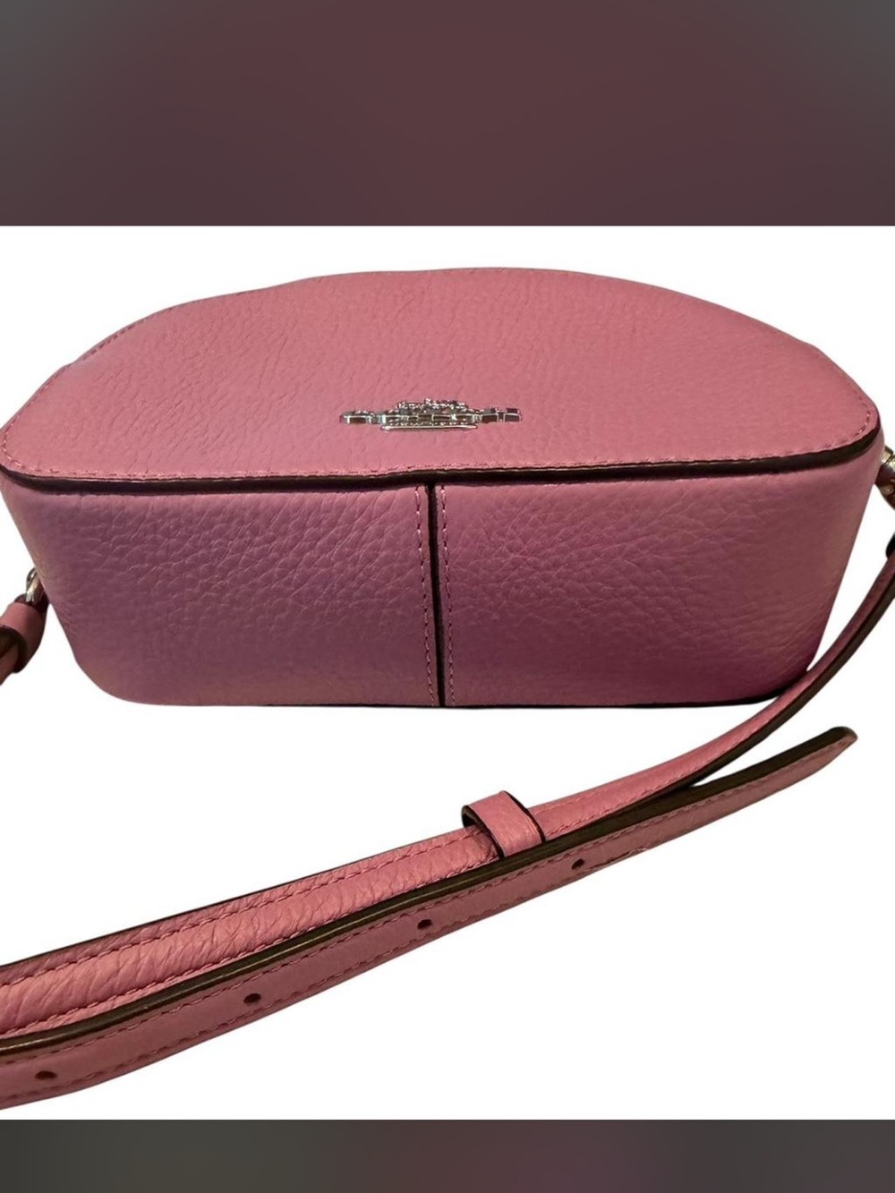 Coach Pinkish purple Pebbled Leather Crossbody with Gold Logo - Picture 3 of 5
